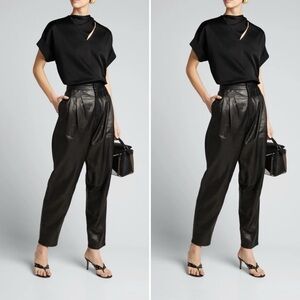 J Brand NWT 100% Lambskin Leather 041924 Black Soft Nina Straight Taper Pants 26